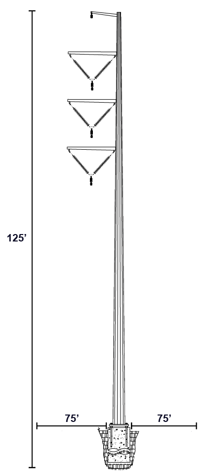 Single Circuit 345 kV Tangent Steel Monopole